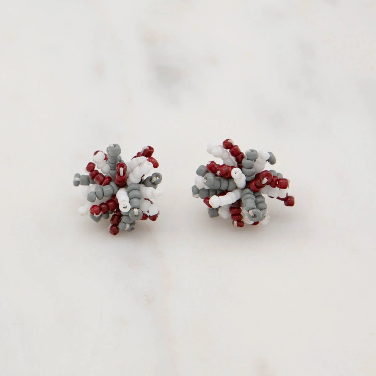 Maroon Spirit Pom Studs