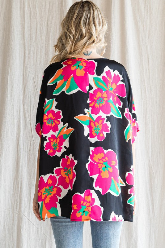 Flower Print Boxy Top