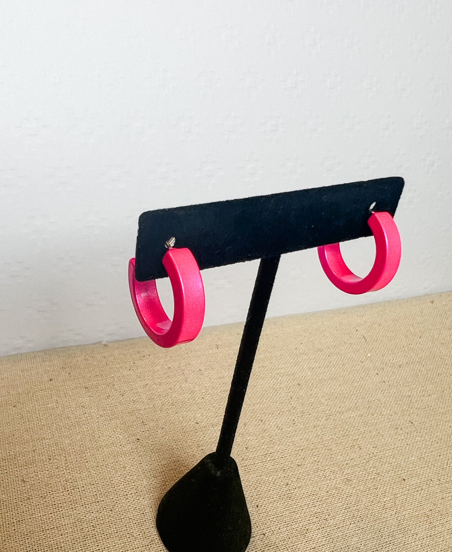 Hot Pink Metallic Hoops