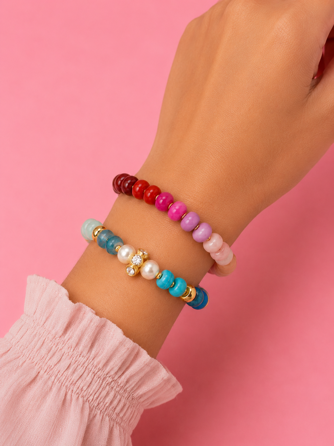 Pink & Blue Bracelet Set