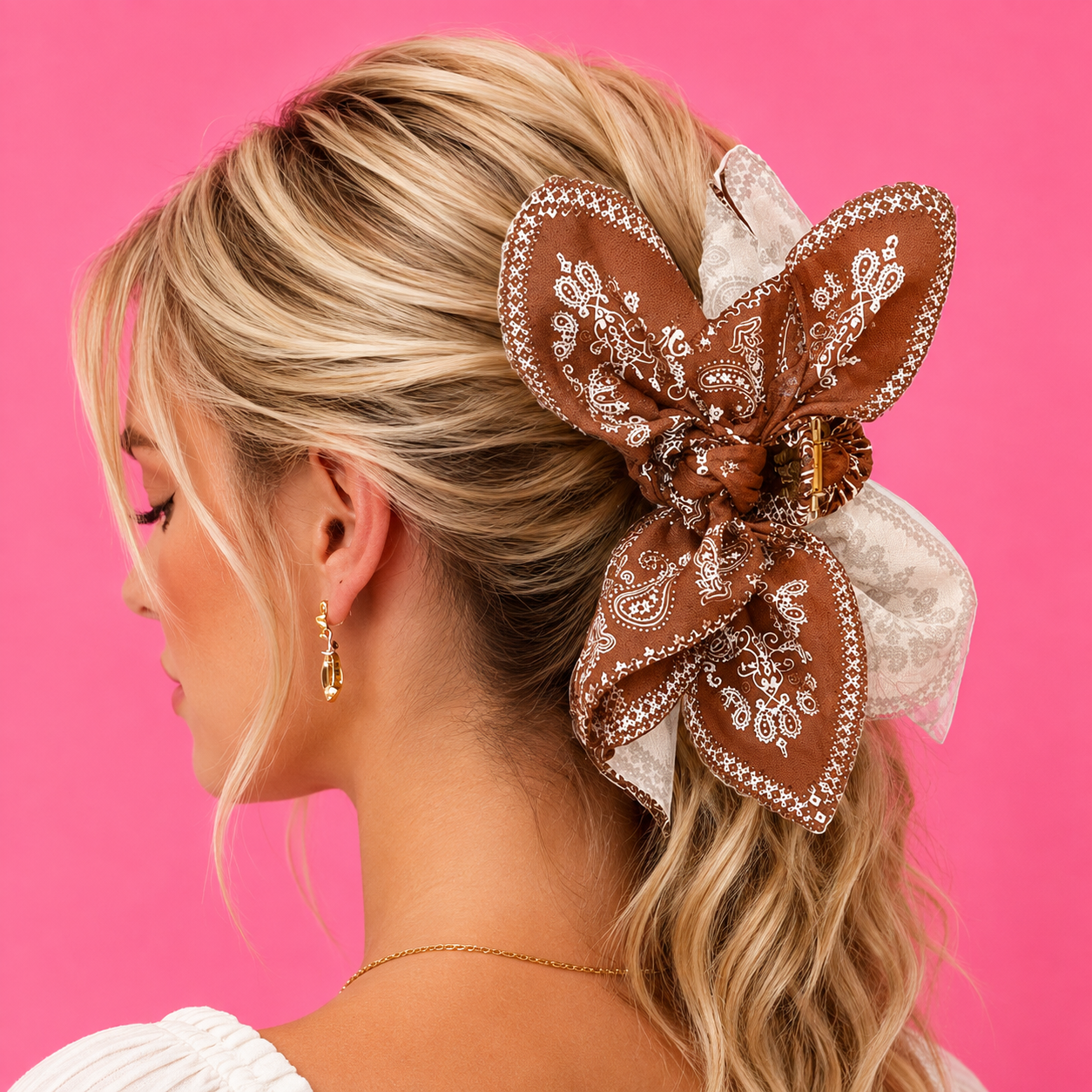 Paisley Boho Hair Claw Clips