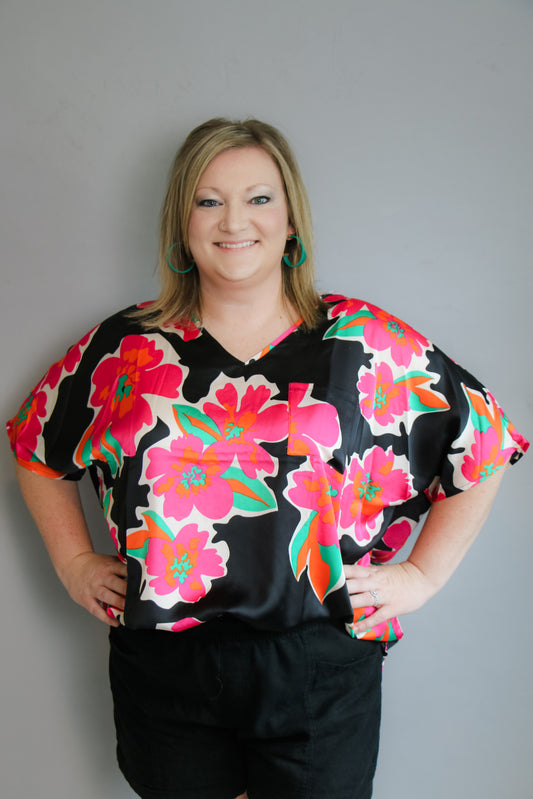 Flower Print Boxy Top