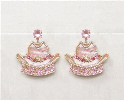 Acrylic Cowgirl Hat Earrings