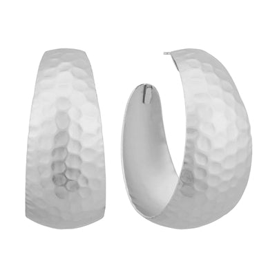 Silver Hammered Earrings (1.5")