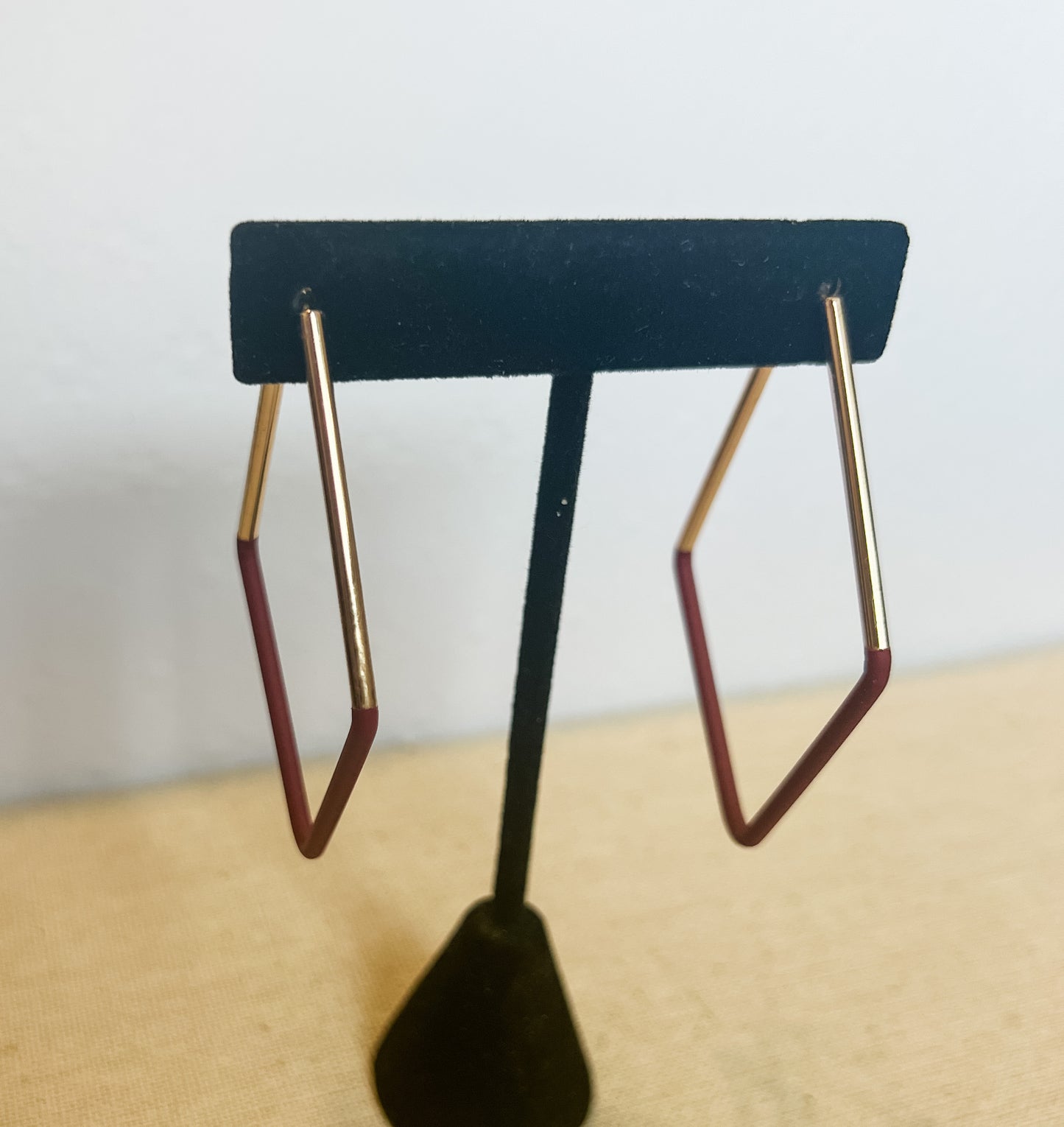 Maroon Diamond Earrings