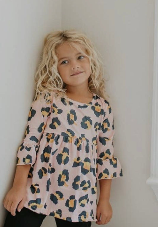 Soft pink cheetah babes top