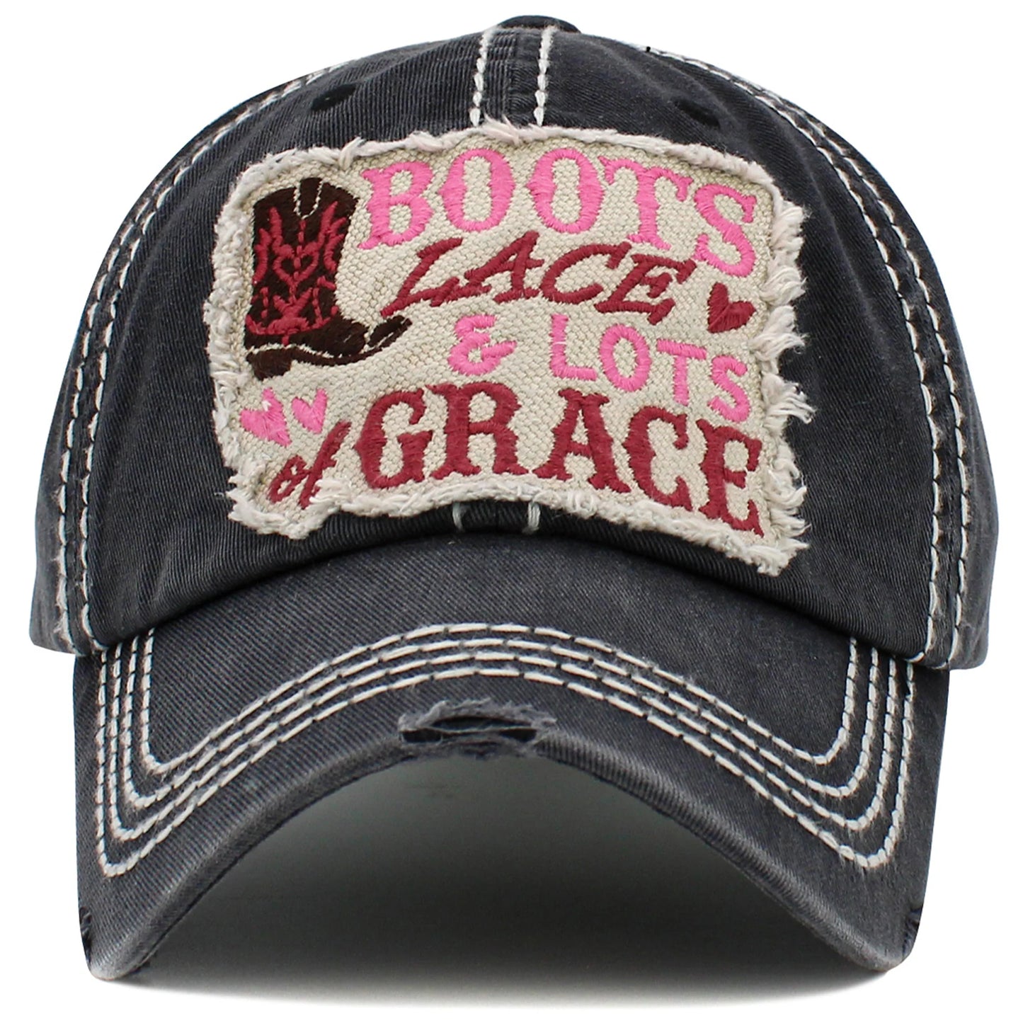 Boots & Lace Hat - Black