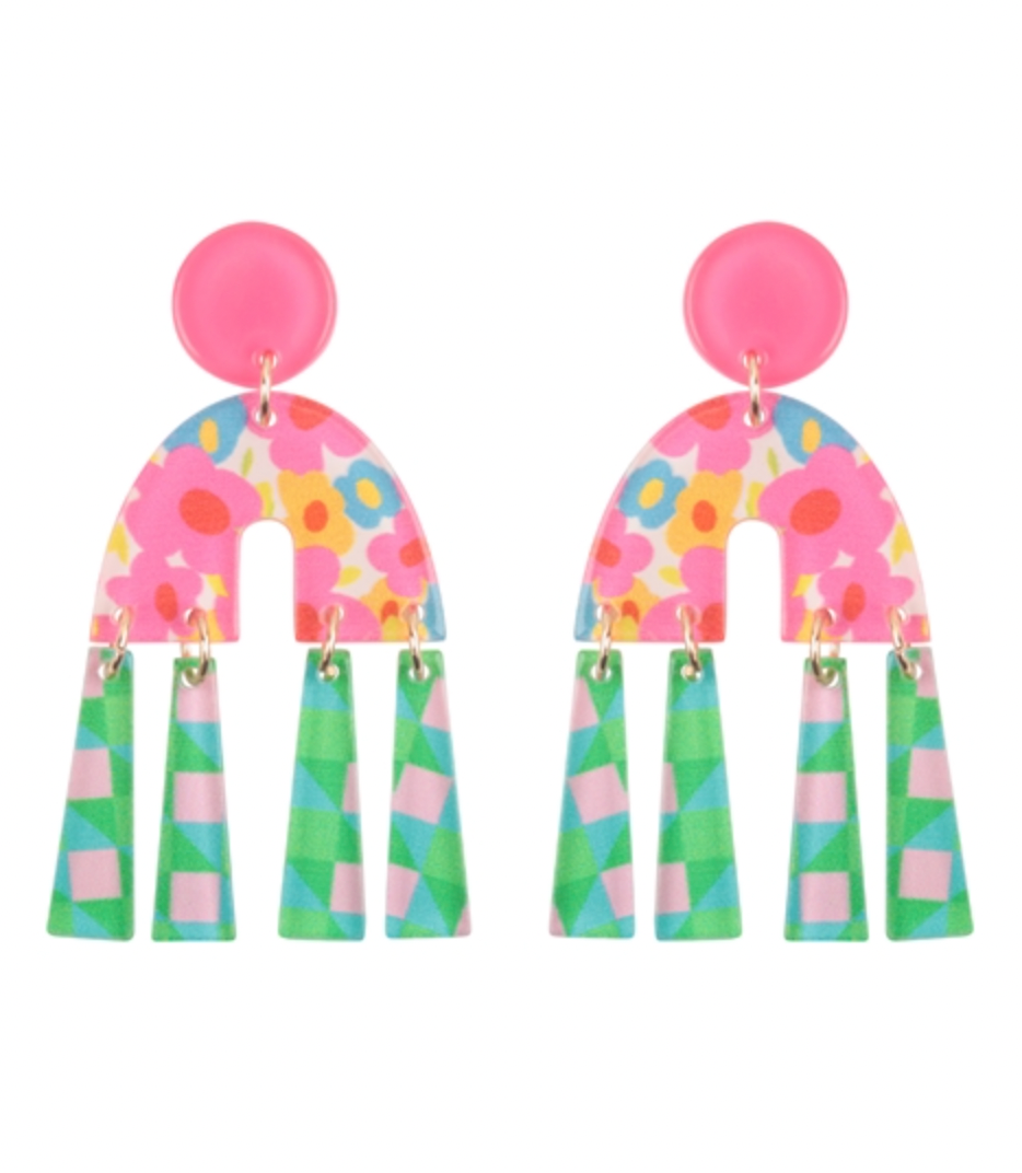 Floral Print Stand Out Earrings