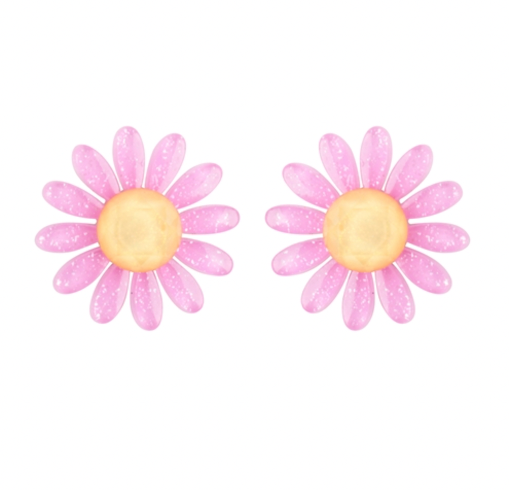 Light Pink Daisy Earrings