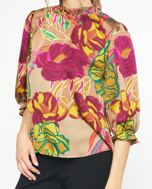 Pop of Floral Blouse