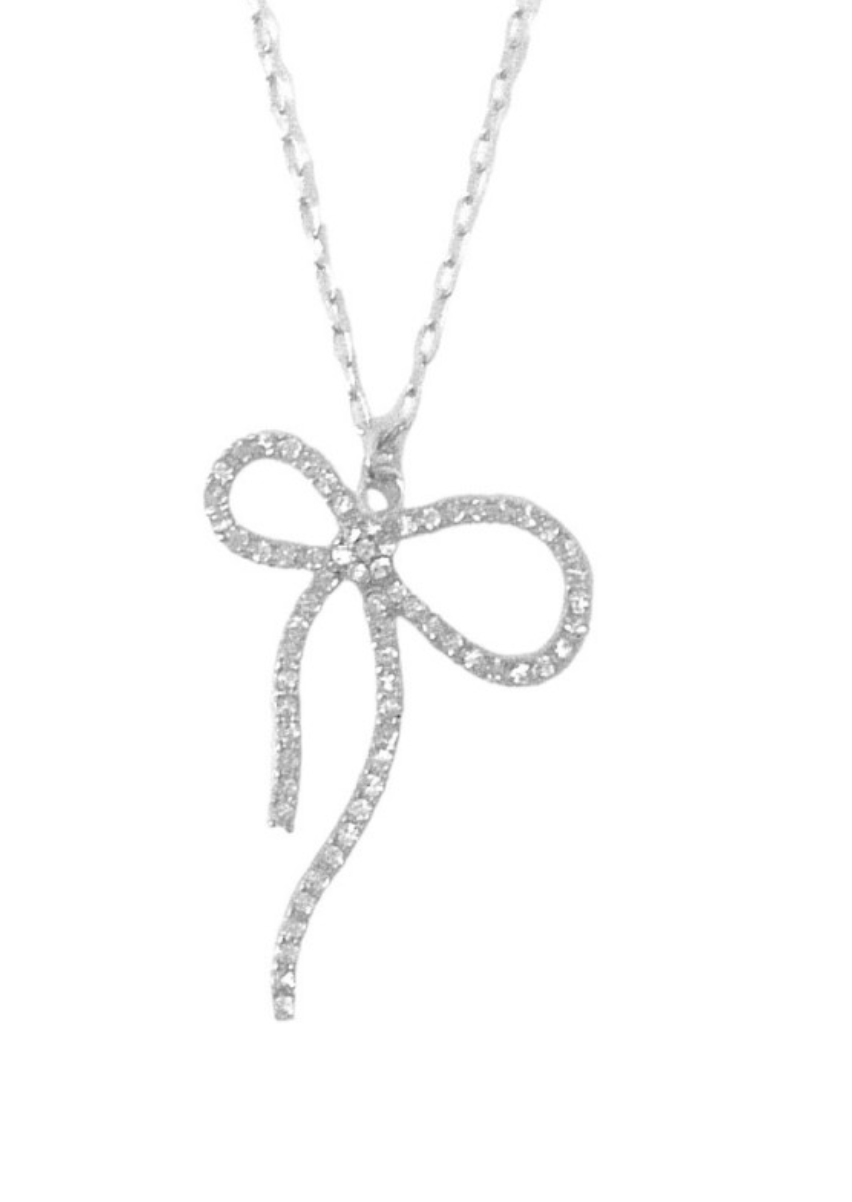 Sparkly Bow Necklace