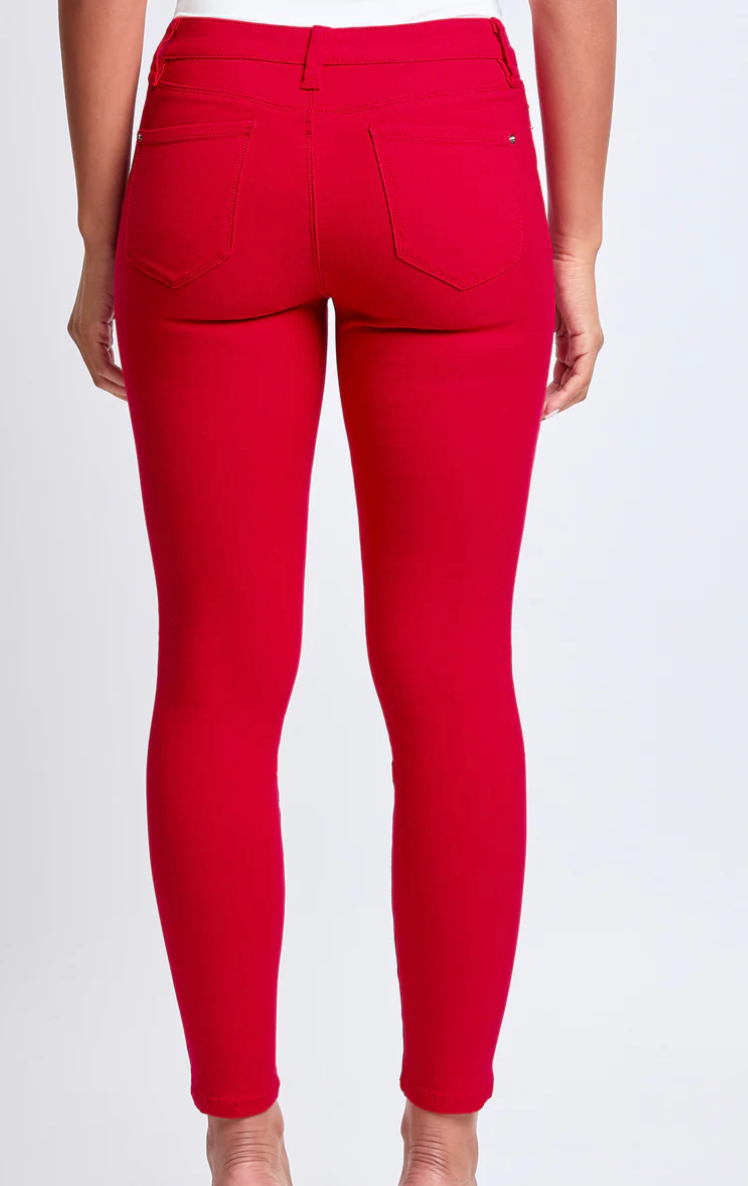 Hyperstretch Mid-Rise Skinny Jean - Red