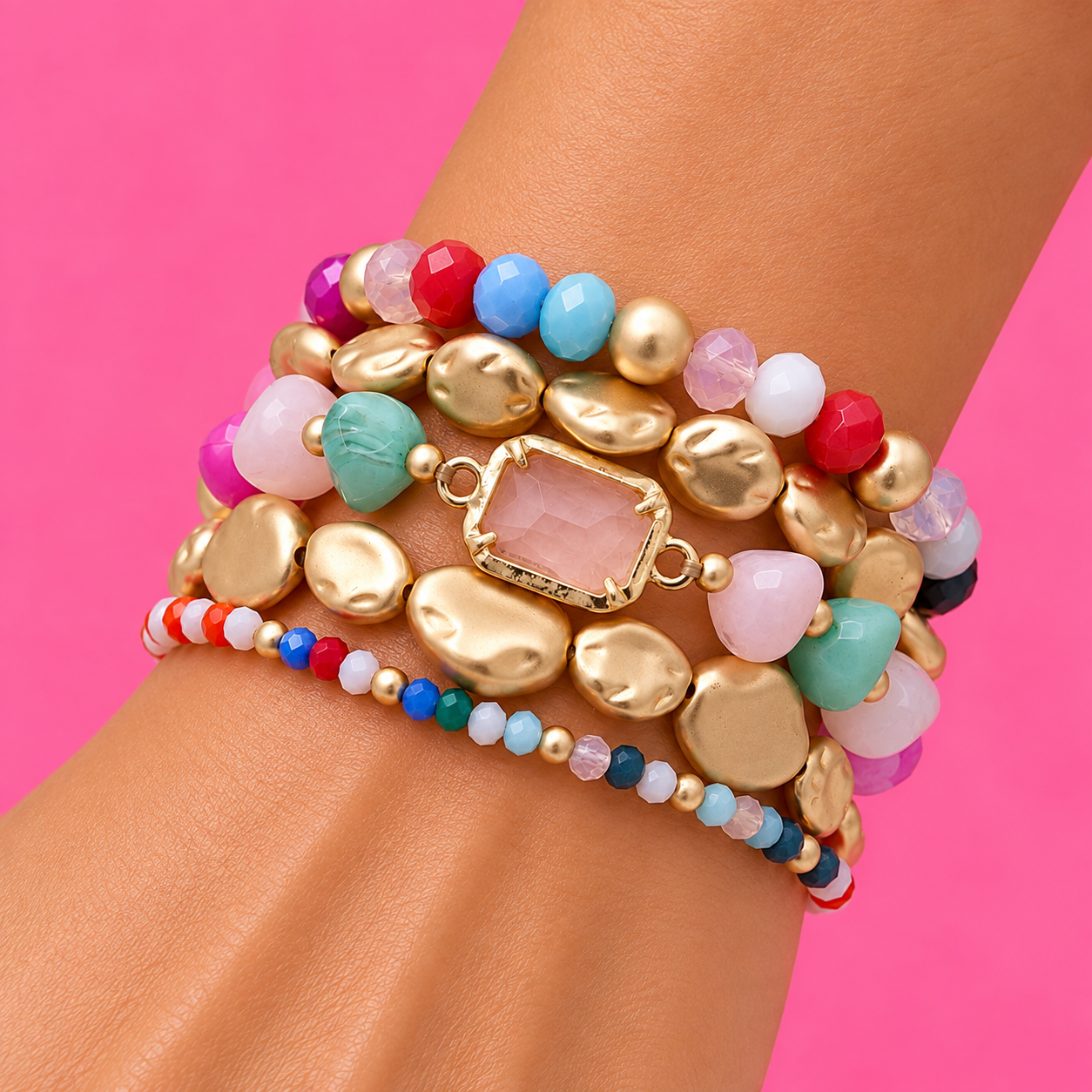 Whimsy Acrylic Stretch Bracelet Set