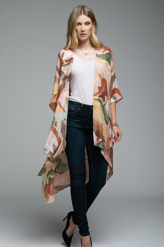 Brush Stroke One Size Kimono