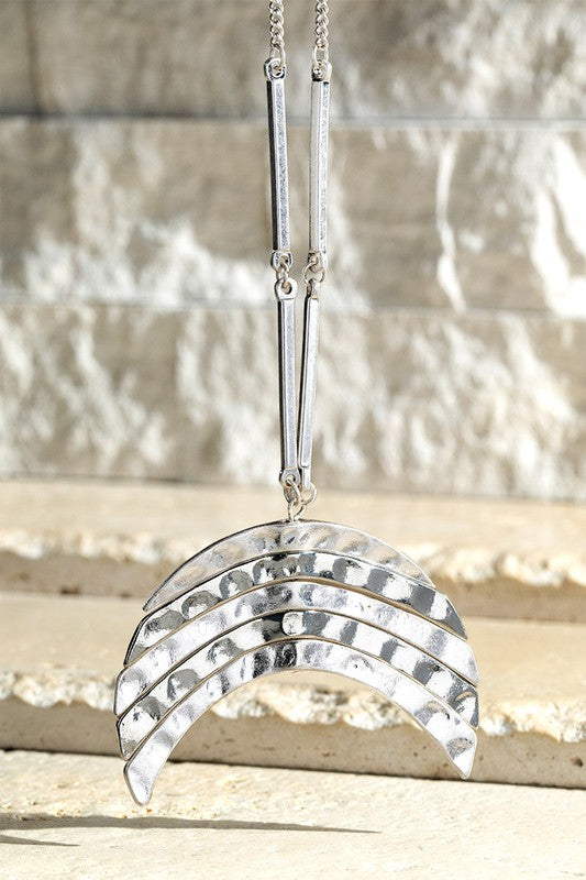 Layered Metal Empress Moon Necklace
