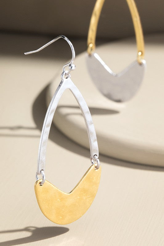 Hammered Arrow Teardrop Earrings