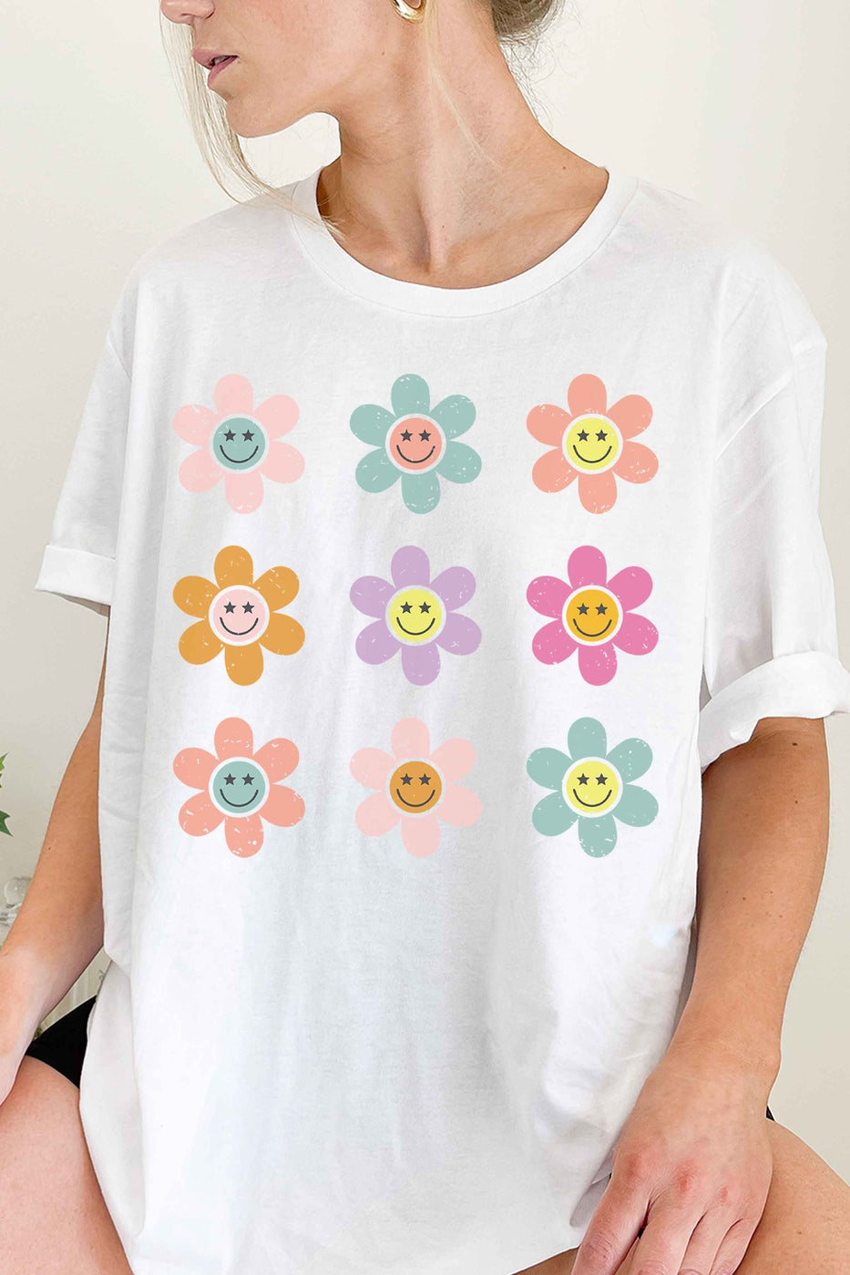 Multi-Flower Smiley Shirt