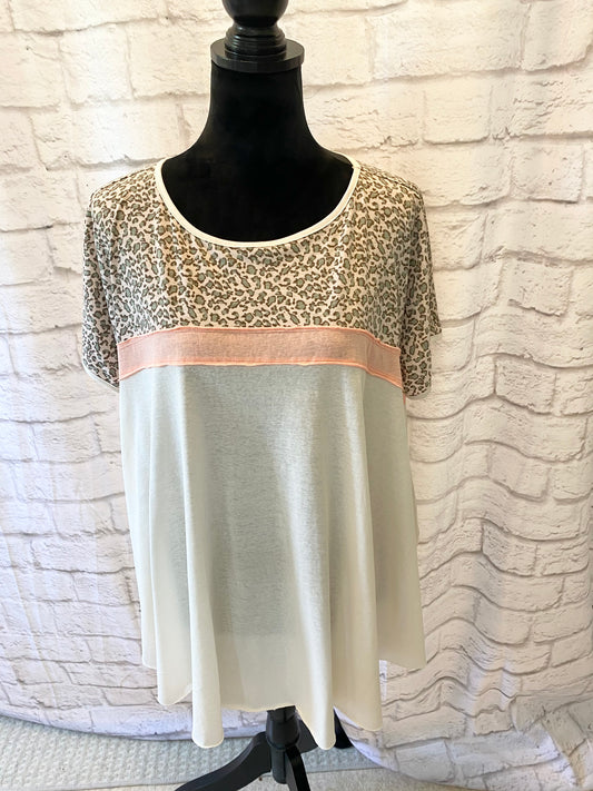 Peach Cheetah Poncho Top