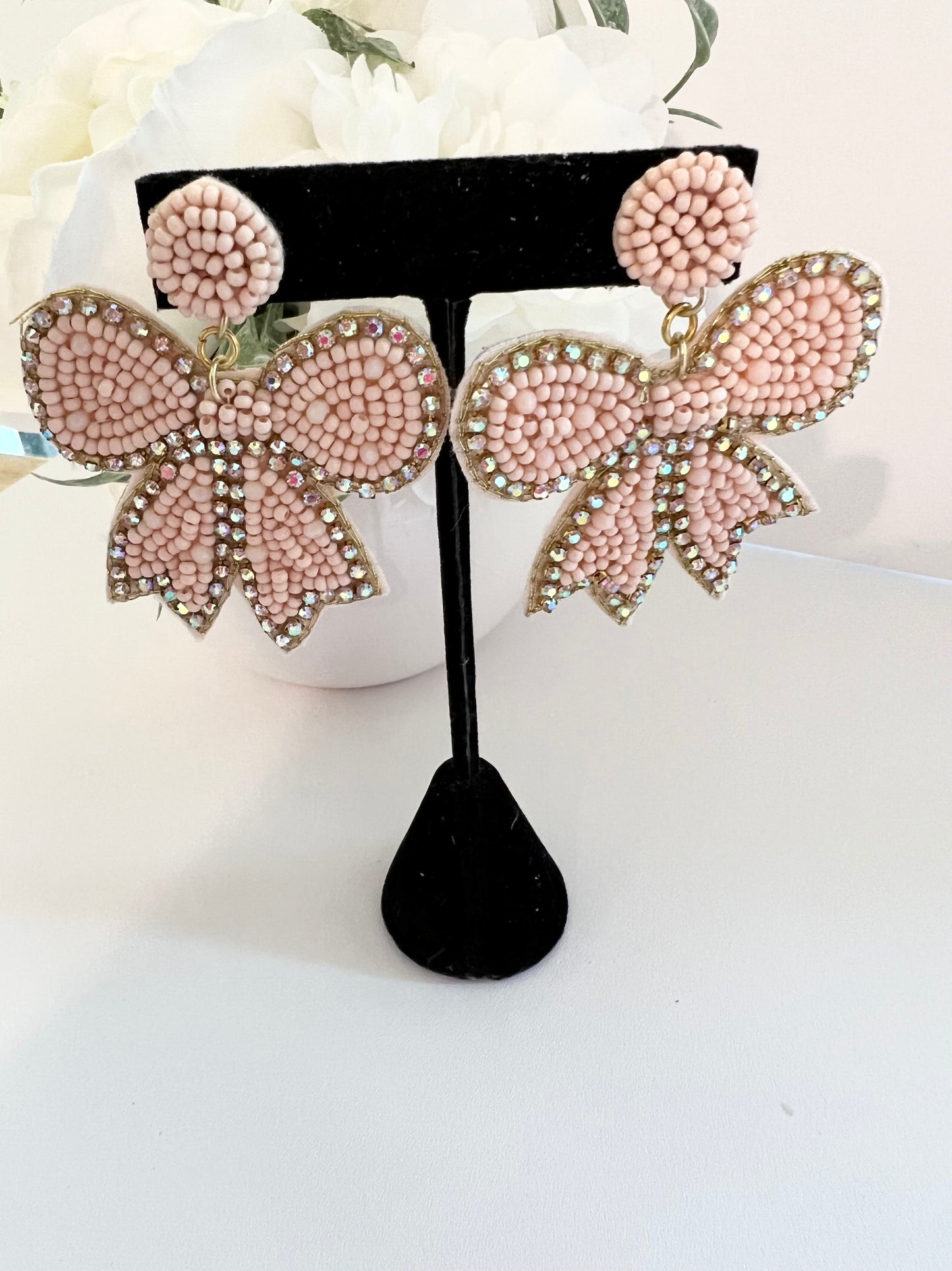 Bow Seed Bead Earrings