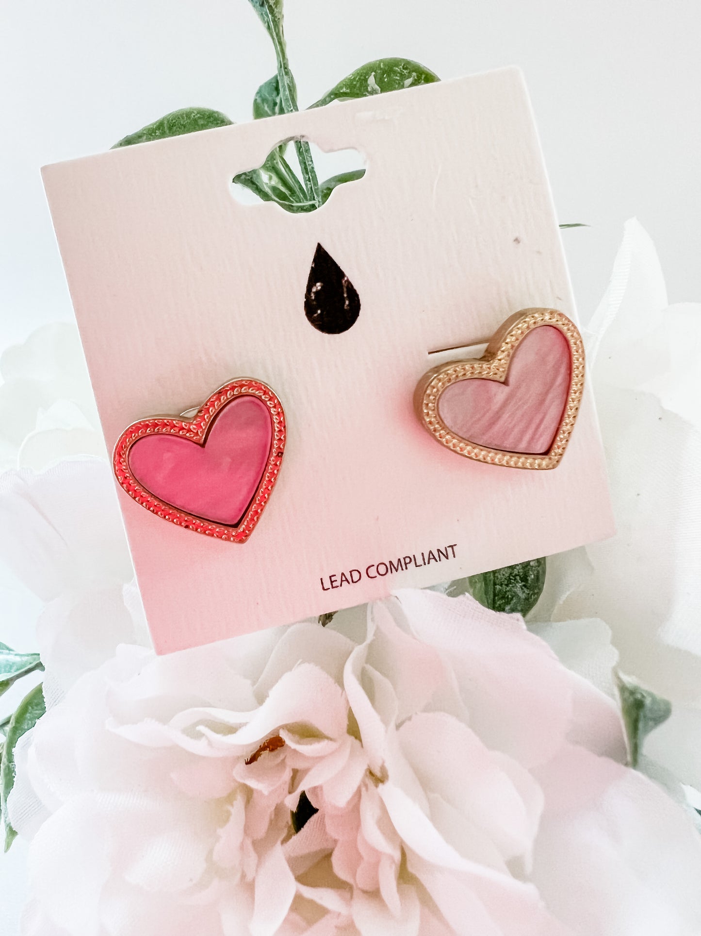 Light Pink Heart Studs