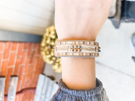Boho Studded Bracelet - Tan