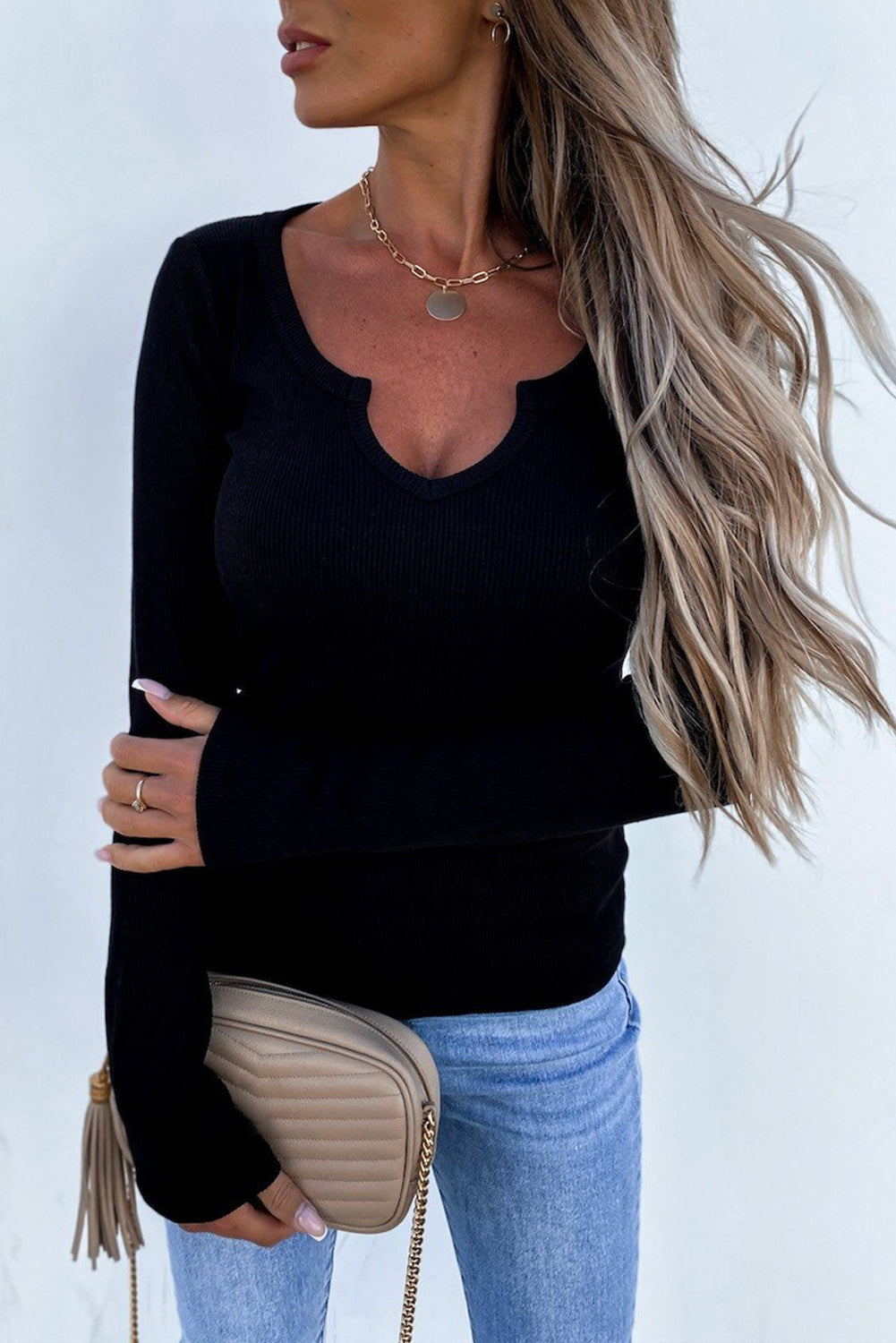 Basic Black Long Sleeve Shirt