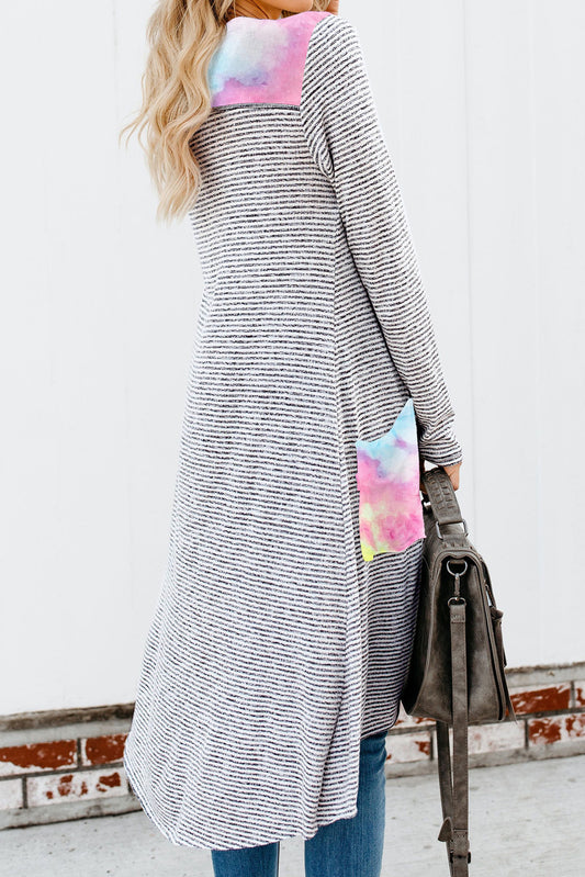 Tie Dye Striped Cardigan