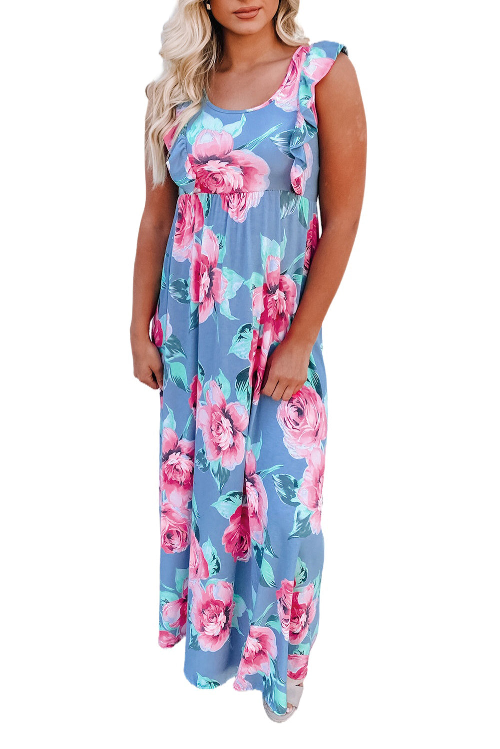 Blue Floral Maxi Dress