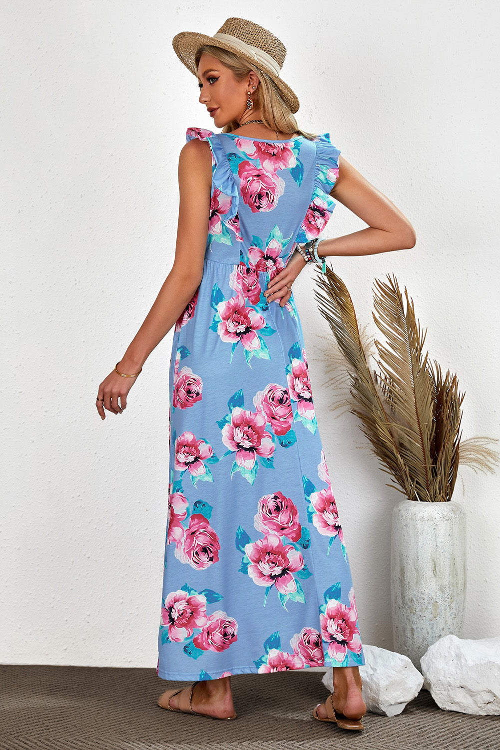 Blue Floral Maxi Dress