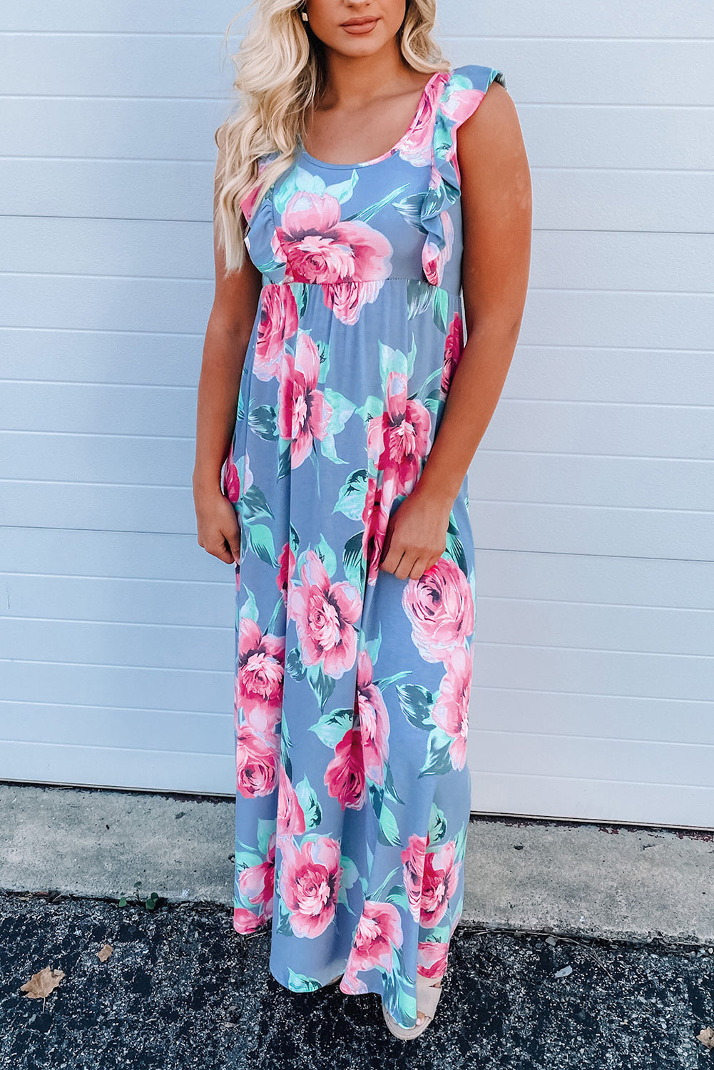 Blue Floral Maxi Dress