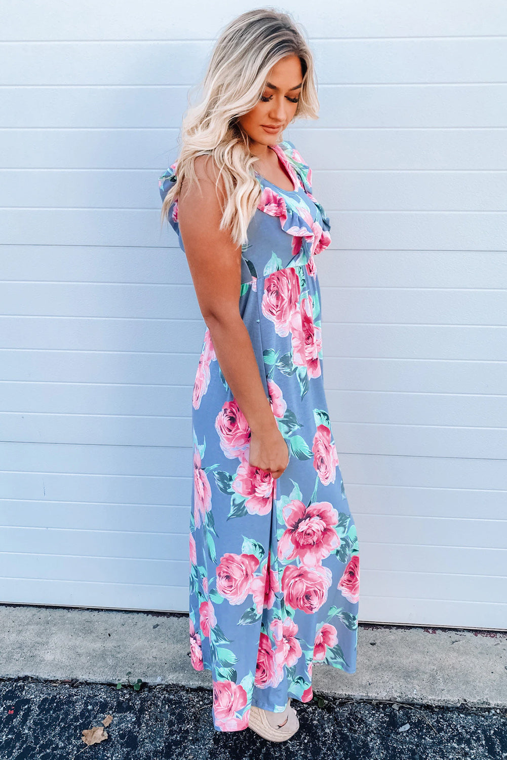 Blue Floral Maxi Dress