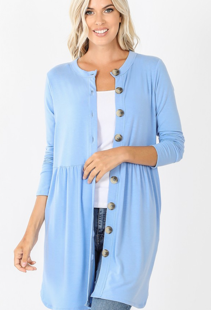 Periwinkle Button Cardigan