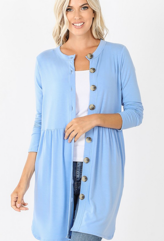 Periwinkle Button Cardigan