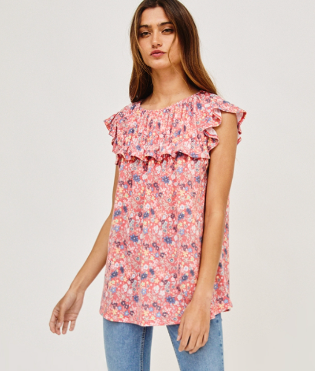 Floral Ruffle Blouse
