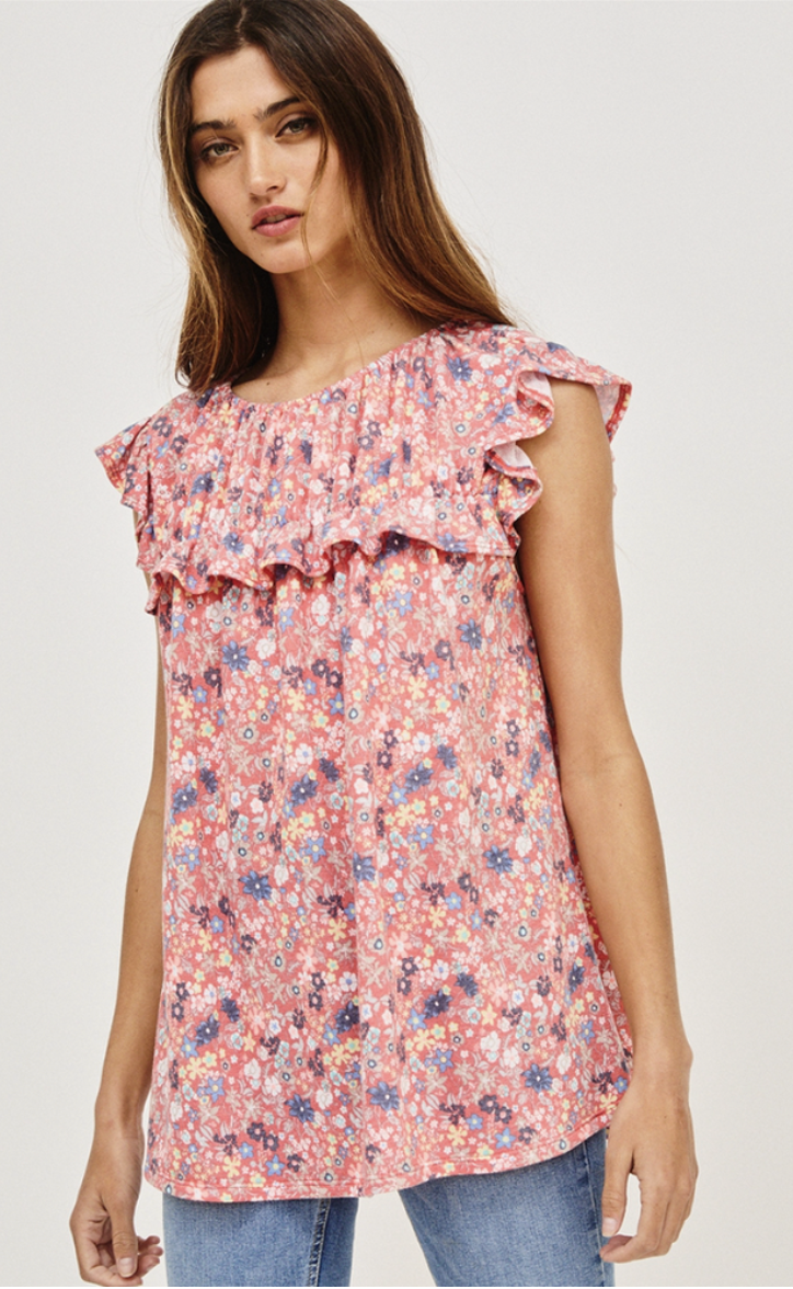Floral Ruffle Blouse