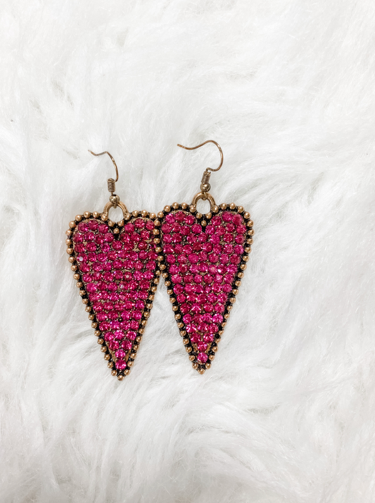 Big Heart Dangly Earrings