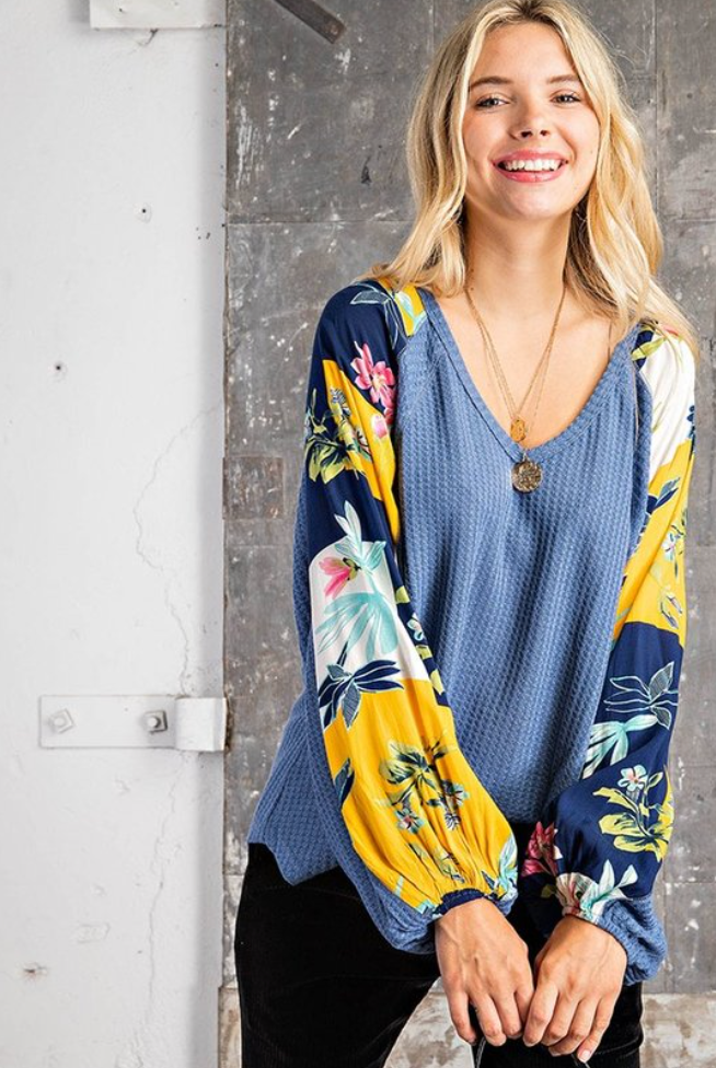 Blow Me Away Waffle Knit Top