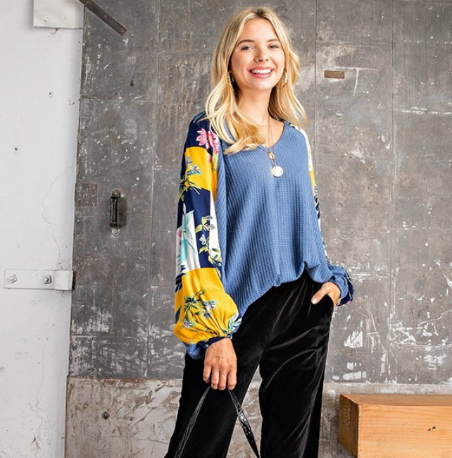 Blow Me Away Waffle Knit Top