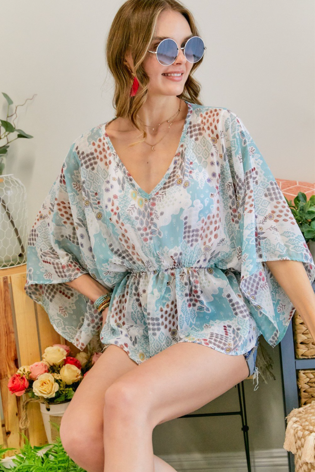 Mint Kimono Blouse