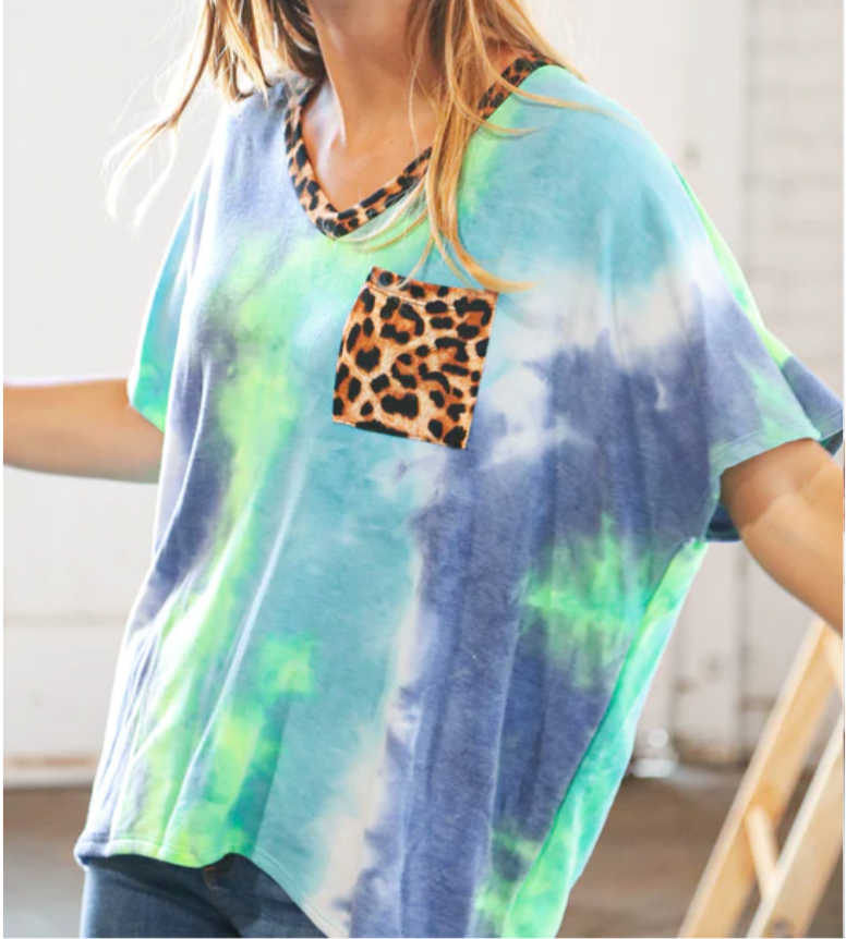 Neon Cheetah Pocket Tee