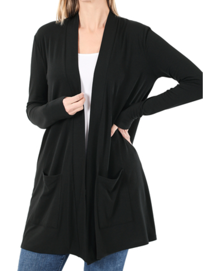 Super Soft Pocket Cardigan - Black
