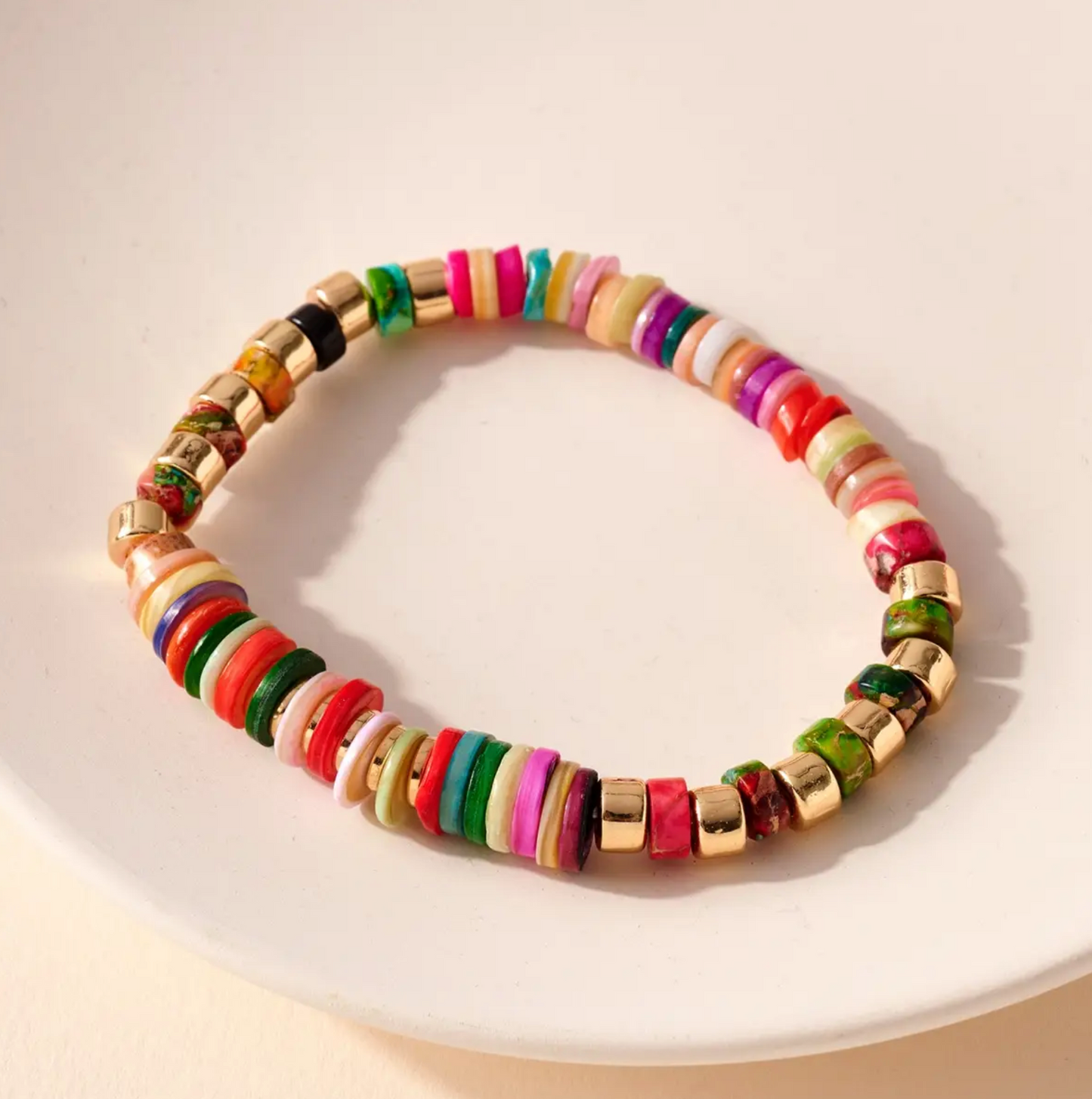 Shell Beaded Stone Bracelet
