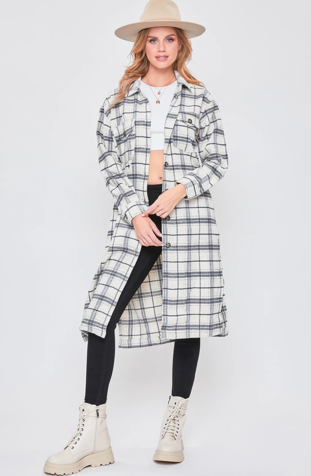 Plaid Shacket Duster