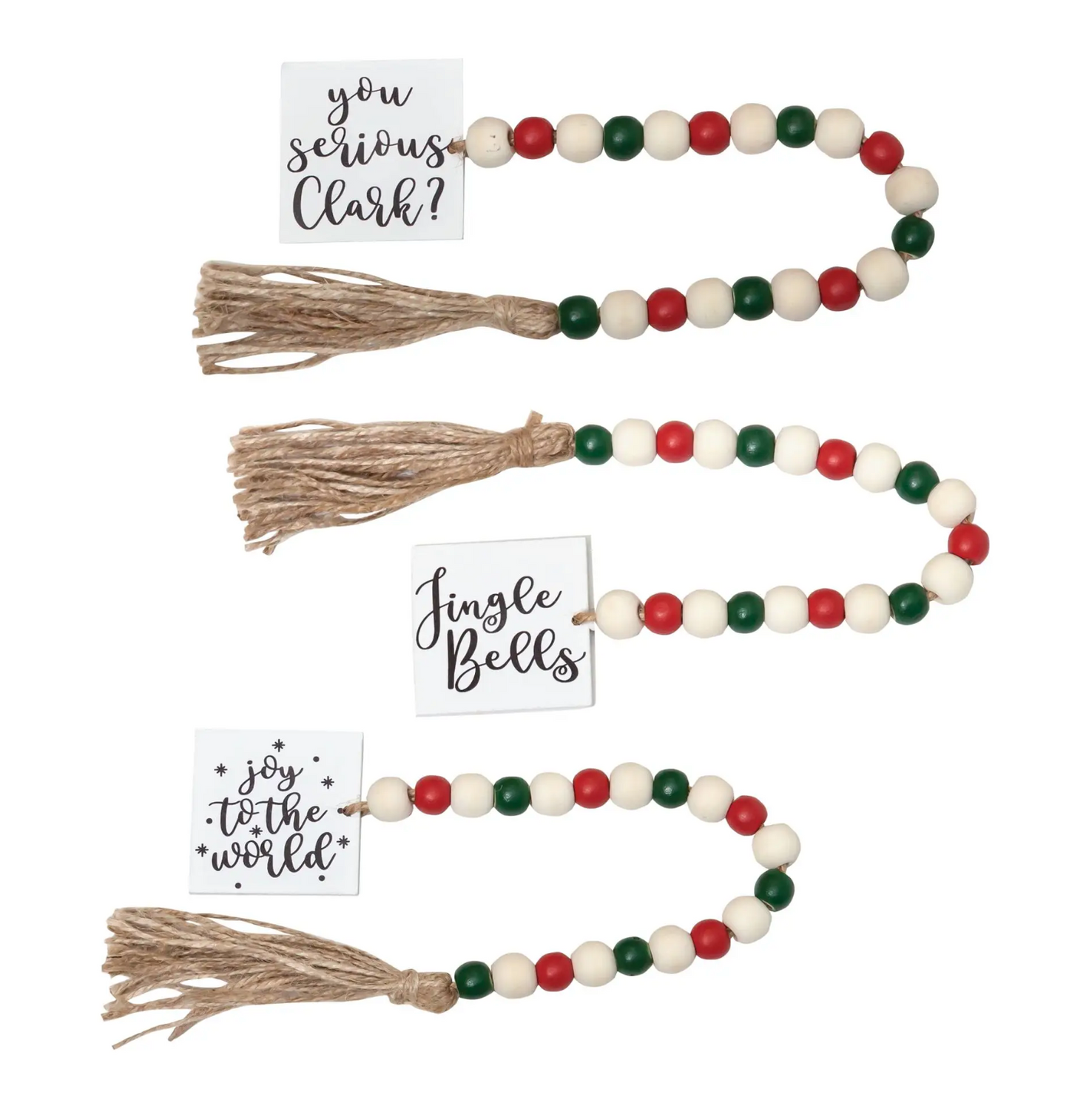 Quotes Tassle Garland w/Red/Grn Beads
