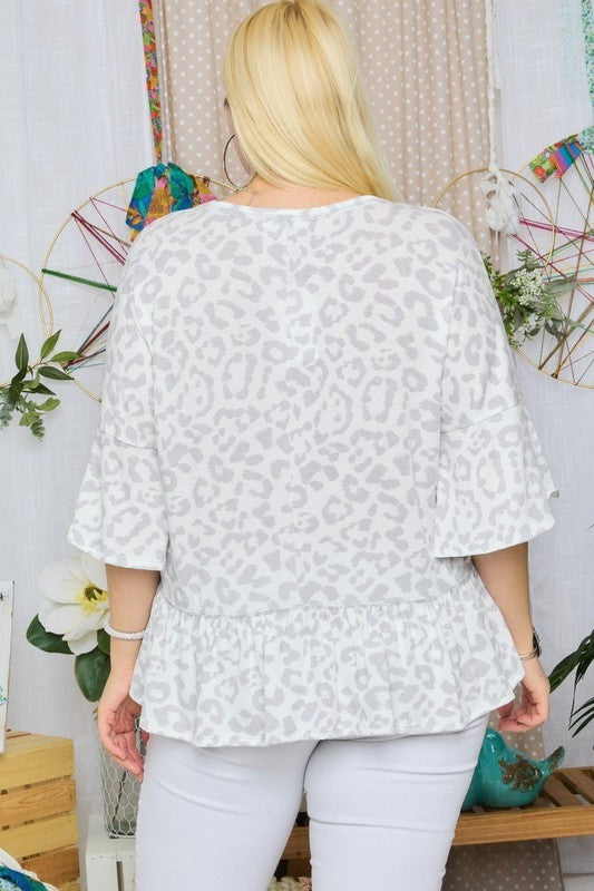 Plus Size Super Soft Cheetah Blouse