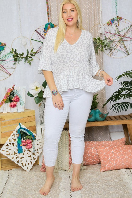Plus Size Super Soft Cheetah Blouse