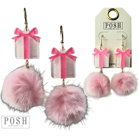 Christmas Poof Earrings