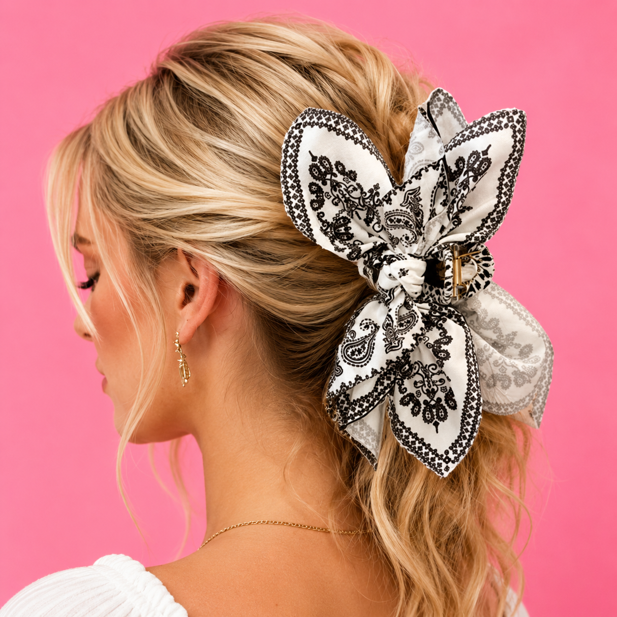 Paisley Boho Hair Claw Clips