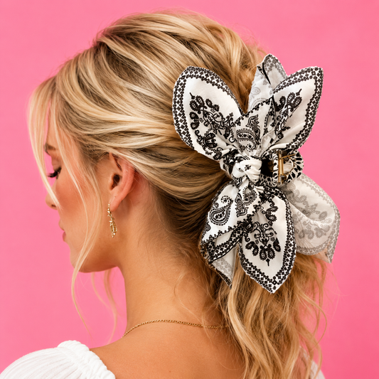Paisley Boho Hair Claw Clips