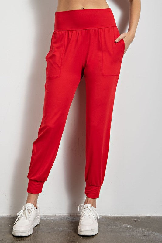 Butter Soft Red Joggers